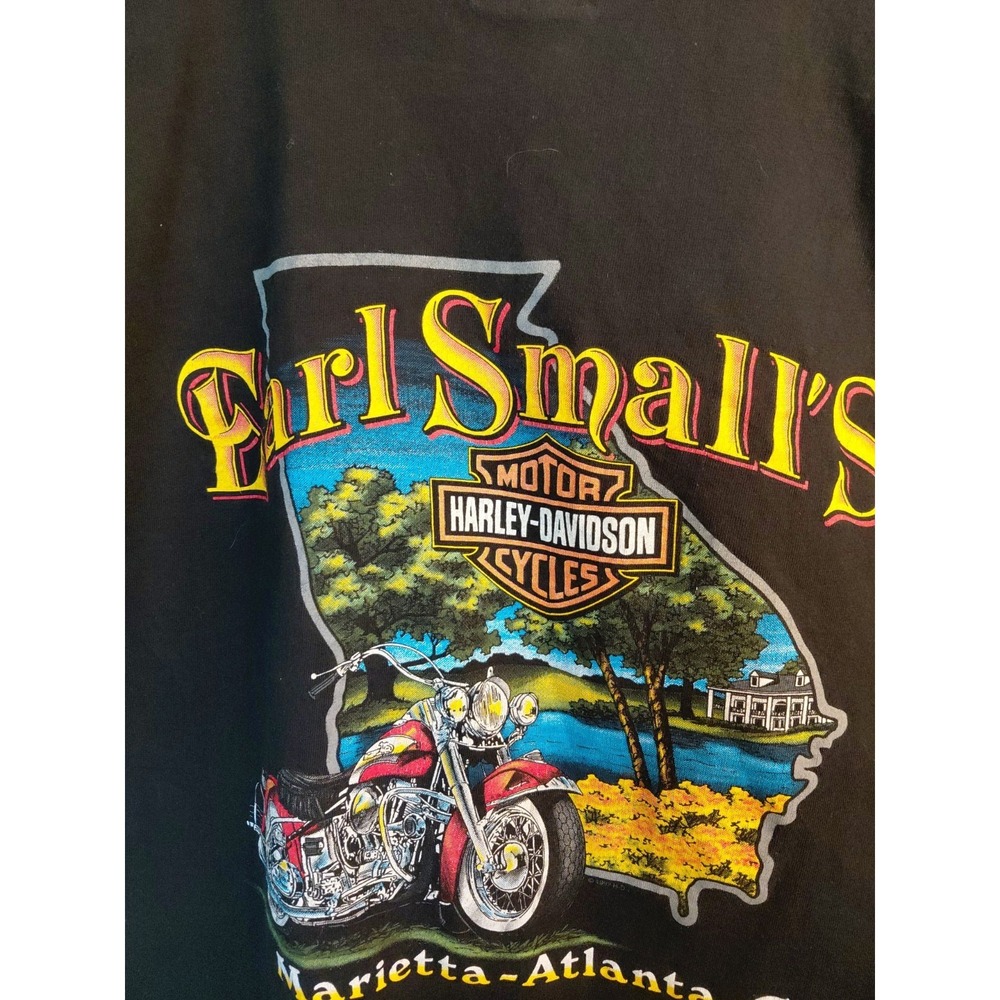 VTG Earl Smalls Harley Davidson Marietta Atlanta Georgia Men's XL Short sleeve